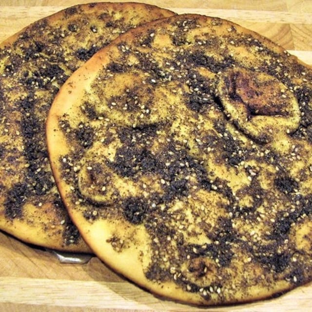 Za'atar "Mankoushe" Pizza.